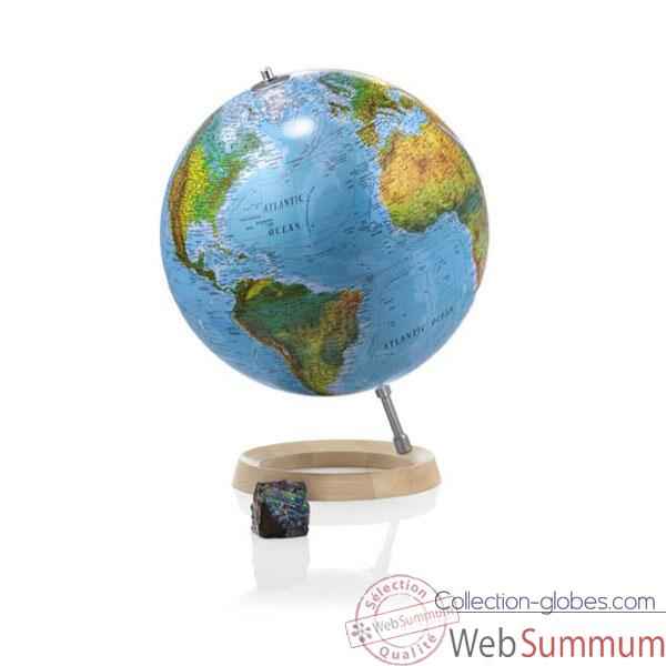 Globe Full Circle FC2 - Globe non lumineux - Cartographie de type antique - diam 30 cm - Base rable et axe aluminium