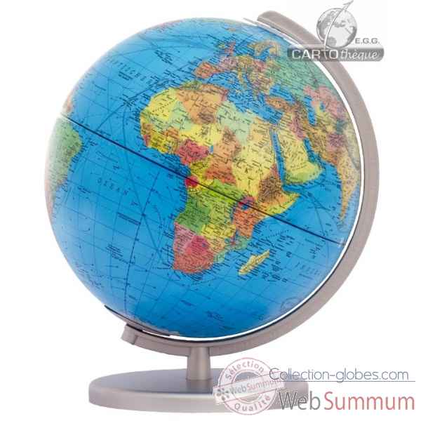Globe colombus lumineux 30 cm boule politique pied metal Cartothque EGG -CO403011
