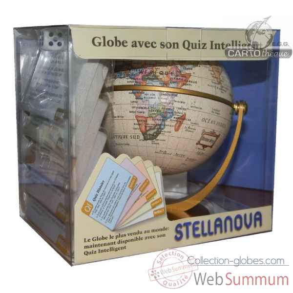Globe iq 10 cm antique avec quiz Cartothque EGG -SLIQ10ANTI