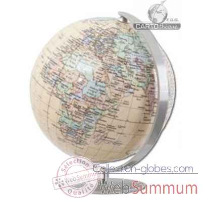 Mini globe colombus classic 12 cm royal pied et meridien en acier brosse Cartothque EGG -CO221281