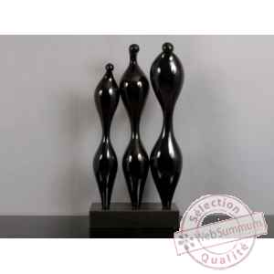 51672 statue 3 statuettes noir bri Edelweiss -C8016