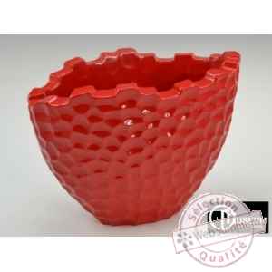 dia vase ovale rouge Edelweiss -B8186