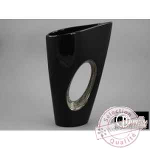 domo vase noir/argent 44cm Edelweiss -B8075