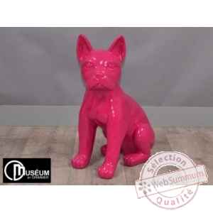 Objet dcoration color chien assis fuschia 50cm Edelweiss -C9126
