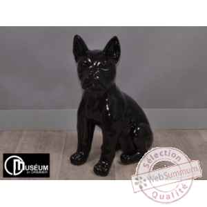 Objet dcoration color chien assis noir 50cm Edelweiss -C9125