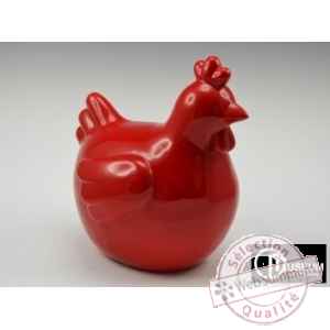 Objet dcoration color poule rde rge 34cm Edelweiss -C9130