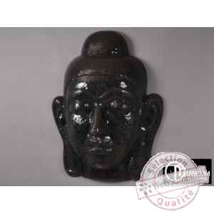 Objet dcoration exaltation masque boudha noir Edelweiss -C7928