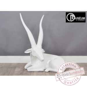 Objet dcoration illusion antilope blanche Edelweiss -C8849