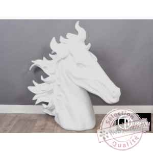 Objet dcoration illusion tte de cheval blanch Edelweiss -C8855