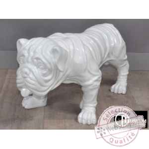Objet dcoration playful bulldog blanc 77cm Edelweiss -C9103