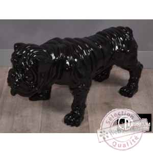 Objet dcoration playful bulldog noir 77cm Edelweiss -C9104