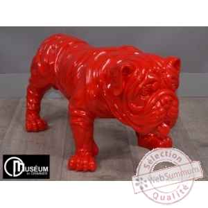 Objet dcoration playful bulldog rouge 77cm Edelweiss -C9102