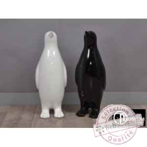 Objet dcoration polaire pingouin blanc 80cm Edelweiss -C7982