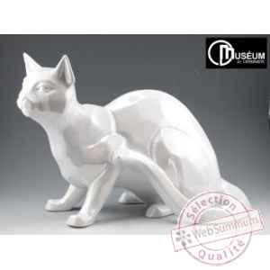 Objet dcoration shadow chat blanc nacr Edelweiss -C2033