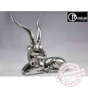 Objet decoration silver antilope argent 66cm Edelweiss -C8092