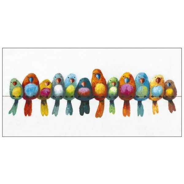 Toile oiseaux colores 120x60cm Edelweiss -C6900