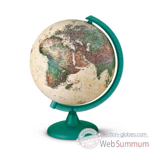 Globe Pied et mridien vert pica translucide - cartographie physique