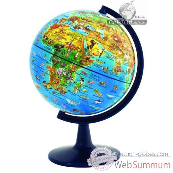 Globe dinoz 15 cm monde animal - livret Cartotheque EGG -SLJE15ANIM