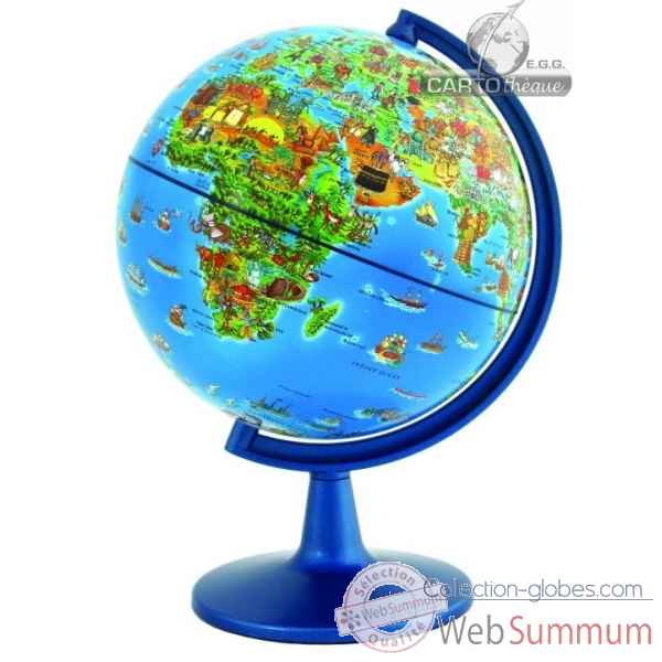 Globe dinoz 15 cm monde enfant - livret Cartothèque EGG -SLJE15CHIL