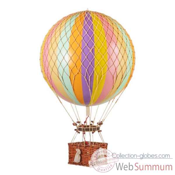 Ballon Jules Verne, montgolfière arc-en-ciel pastel Décoration Marine AMF -AP168F