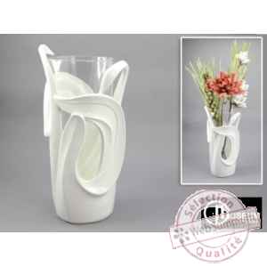 annecy vase cygne 51cm blanc Edelweiss -C2069