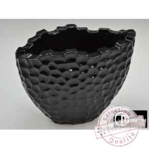 dia vase ovale noir Edelweiss -B8181
