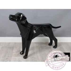 Objet décoration illusion chien noir Edelweiss -C8870