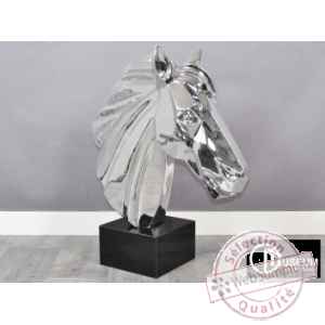 Objet décoration illusion tête cheval design Edelweiss -C8851