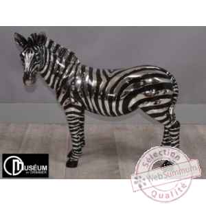 Objet decoration jack zebre noir/argt 63cm Edelweiss -C9108