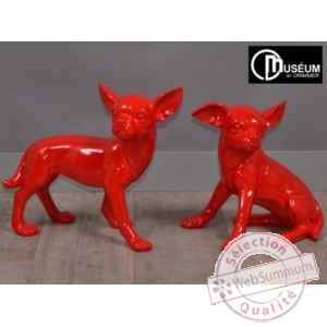 Objet décoration playful chihuahua rouge ass Edelweiss -C9101