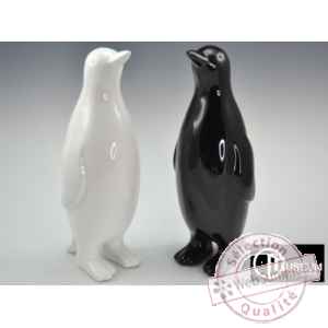 Objet decoration polaire pingouin blanc 48cm Edelweiss -C7980