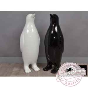 Objet décoration polaire pingouin noir 60cm edelweiss -c7981b