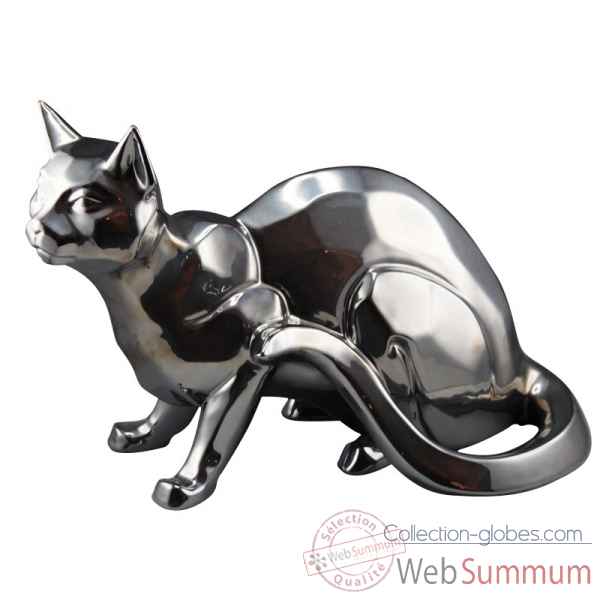 Statuette chat argent Shadow Edelweiss -C2030