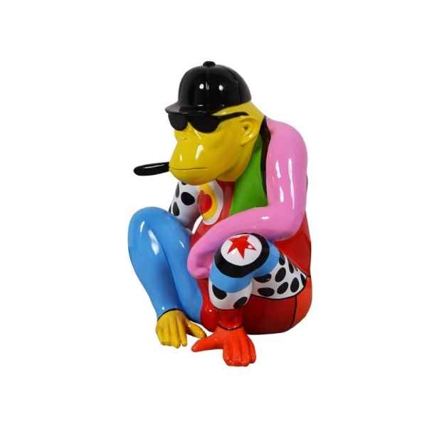Statue funny singe cigare coloré Edelweiss -C9240