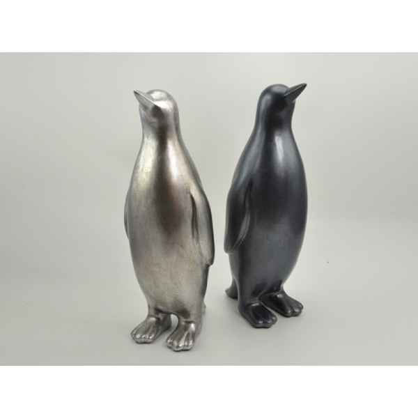 Statue pingouin polaire 60cm 2 couleurs argent assorties Edelweiss -C9556