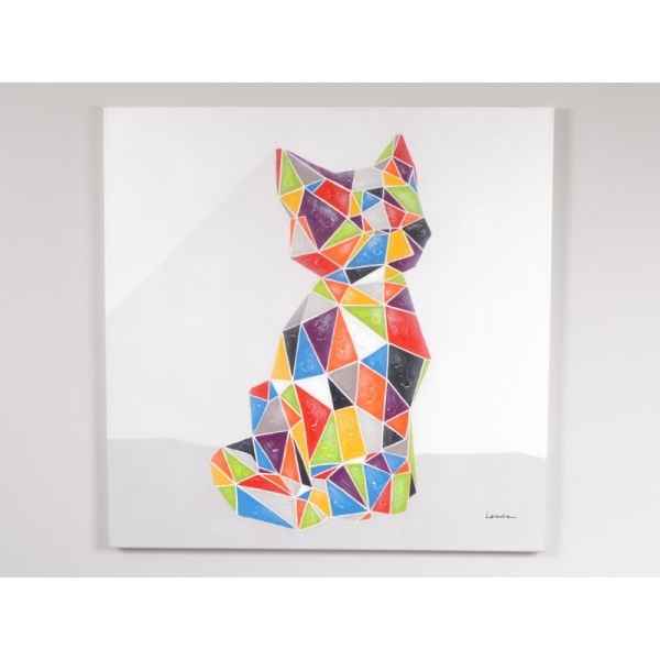 Tableau chat origami 80x80cm Edelweiss -C7060