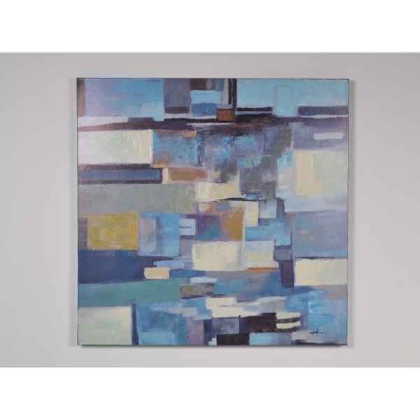 Toile abstraite bleue 100x100cm Edelweiss -C7045