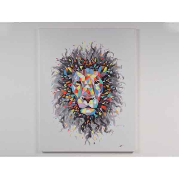 Toile lion origami 90x120cm Edelweiss -C7027