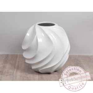 Vase boule vegas blanc 40cm Edelweiss -D2812