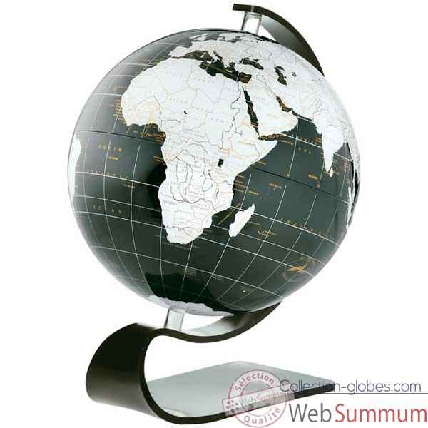 Globe geographique ART-LINE non lumineux - modele Onyx en Anglais - sphere 30 cm en verre acrilyque-AT713002