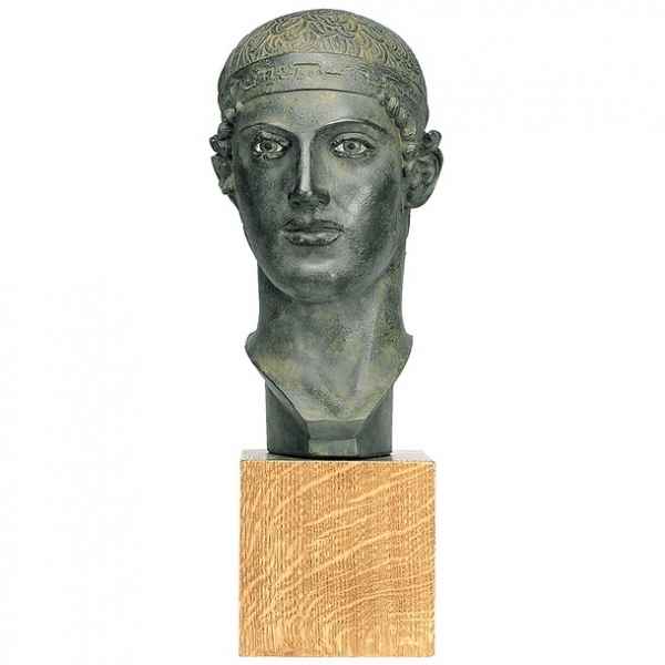 Reproduction statuette musee tete de l\\\'aurige vainqueur art grec -RB002078