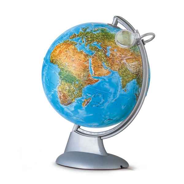 Globe lumineux lumierrissimo solid avec capitales et frontieres lumineuses 30 cm (diametre) Sicjeg